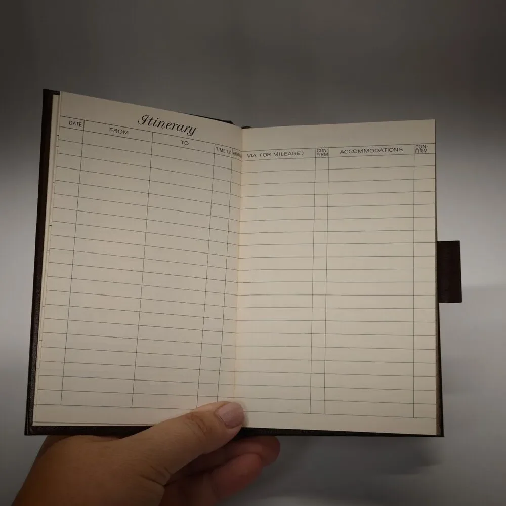 Vintage C.R. Gibson Travel Diary Journal 1974 Unused Faux Leather Maps Planner